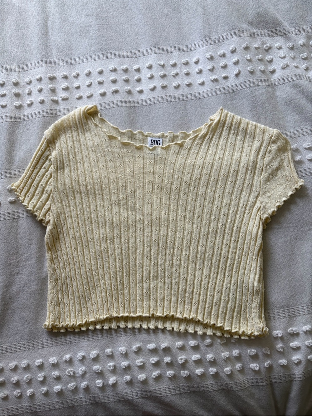 BDG Butter Yellow Ribbed Crop Top